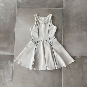 Girls White Dress with Black Accents